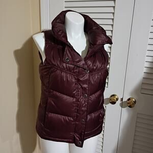 prAna Milly XL DOWN Puffer Vest Maroon Dual-Zip plus Snap Closure